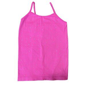 Faded Glory Hot Pink Diamond Embellished Spaghetti Strap Tank Top Sz Medium Wome